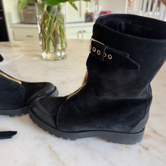 Burberry Quinsy Black Eomen's 8.5 38.5 Suede, leather, Boots - Picture 4 of 16